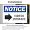 Signmission Visitor Entrance Right Arrow Sign, Vinyl Decal, 14in W x 10in L, 2PK OS-2PACK-NS-D-1014-L-18880 - alternate 4